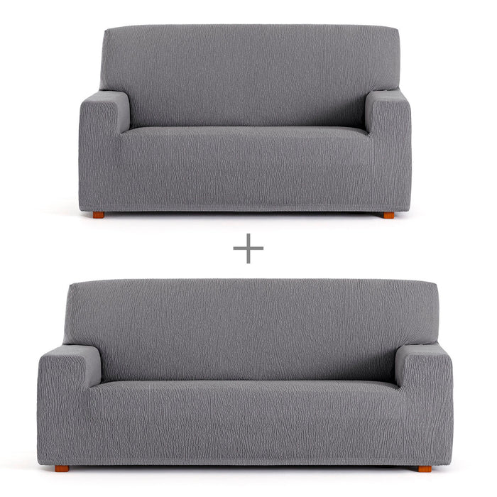 Sofa cover set Eysa TROYA Grey 70 x 110 x 210 cm 2 Pieces