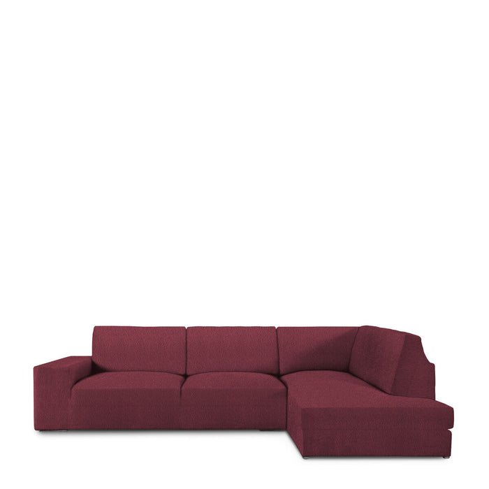 Right long arm chaise longue cover Eysa ROC Tile Dark Red 110 x 120 x 500 cm