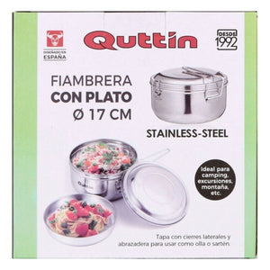 Round Lunch Box with Lid Quttin Stainless steel (Ø 17 cm)