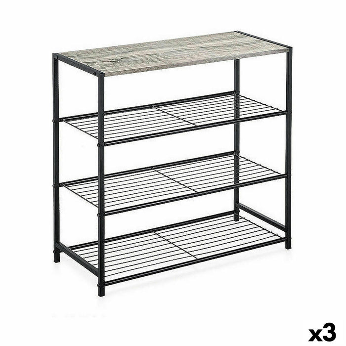 Shelves Confortime Black Metal 60 x 30 x 63,5 cm (3 Units)