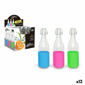 Bottle Anna Anna Glass Silicone With lid 500 ml (12 Units) (0,5 L)