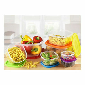 Set of lunch boxes Privilege Multicolour Stackable Squared 7 Pieces (12 Units)