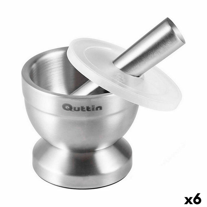 Mortar Quttin Stainless steel Non-slip Steel 9,8 x 8,2 cm (6 Units)