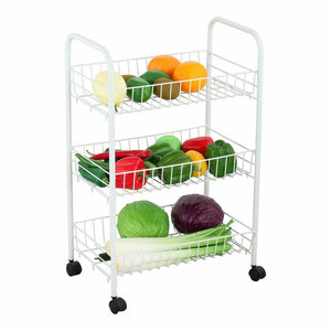 Vegetable trolley Confortime White Metal 3 Shelves 40 x 26 x 62 cm (6 Units)