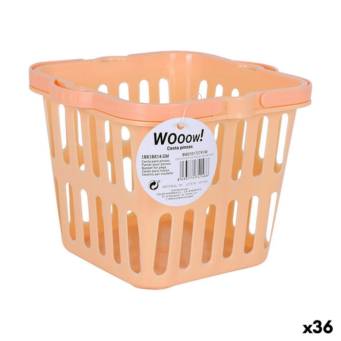 Peg Basket Plastic 18 x 18 x 14 cm (36 Units)