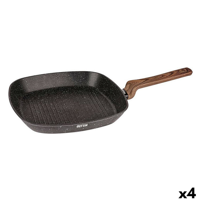 Grill pan Quttin Ecological Black Toughened aluminium 28,5 x 48,5 cm (4 Units)