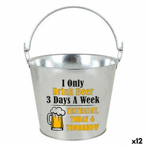 Ice Bucket with Handle and Aluminium Bottle Opener Privilege 5 L 23 x 17 x 18 cm (12 Units)