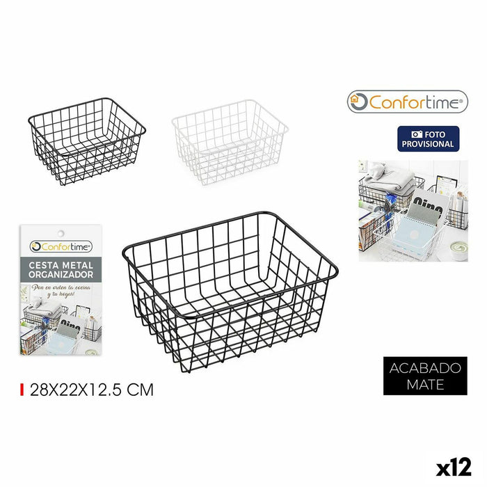 Multi-purpose basket Confortime 28 x 22 x 12,5 cm (12 Units)