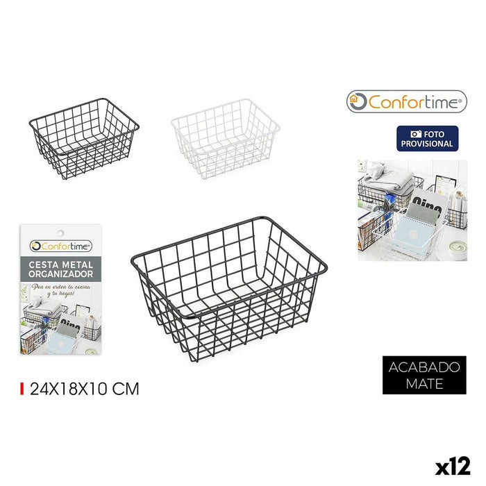 Multi-purpose basket Confortime 24 x 18 x 10 cm (12 Units)