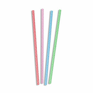 Straws Algon Cardboard Multicolour Stripes 25 Pieces 24 Units