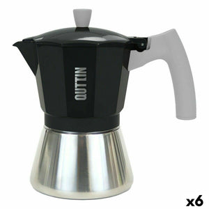 Italian Coffee Pot Quttin 6 Cups Aluminium Steel 300 ml (6 Units)