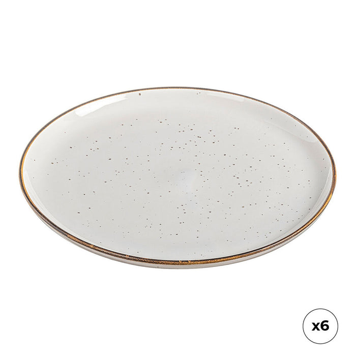 Flat Plate Ovenza White Porcelain Ø 25 cm (6 Units)