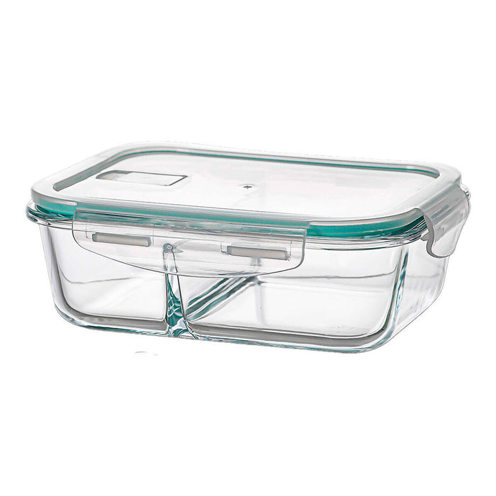 Lunch box Ovenza Transparent Silicone Borosilicate Glass Rectangular 1040 ml