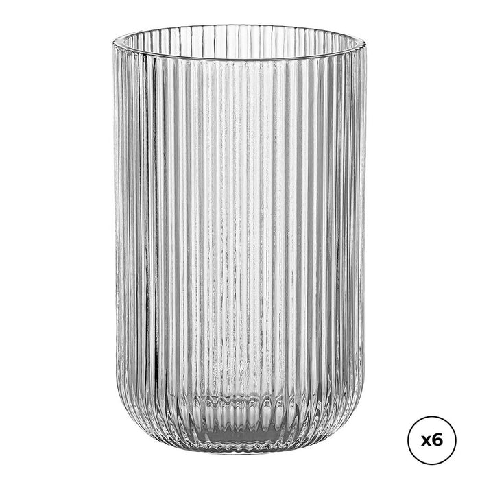 Set of glasses Ovenza Crystal With relief Striped 430 ml 6 Units