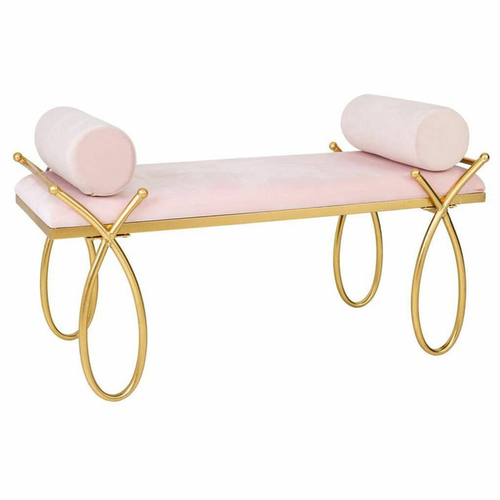 Bench Alexandra House Living Gold Metal Sponge MDF Wood 49 x 53 x 112 cm