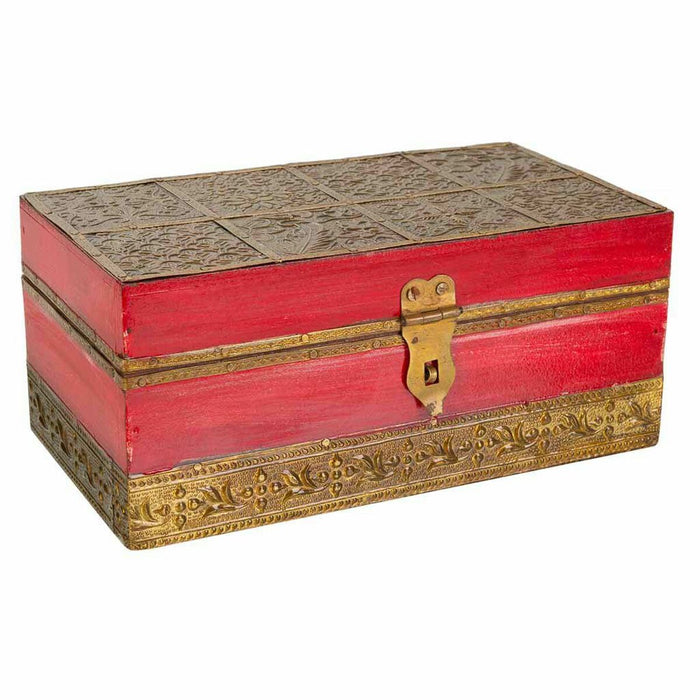 Jewelry box Alexandra House Living Red Brass Mango wood MDF Wood 11 x 9 x 20 cm