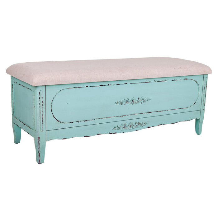 Bench Alexandra House Living Blue Sponge Fir wood MDF Wood 43 x 48 x 120 cm