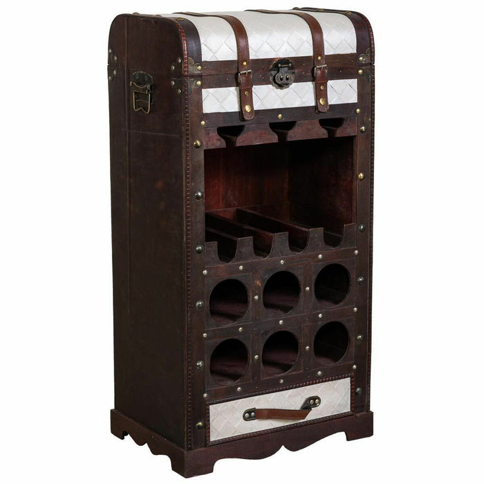 Bottle rack Alexandra House Living Brown PVC Wood Metal Cloth 30 x 85 x 44 cm Chest
