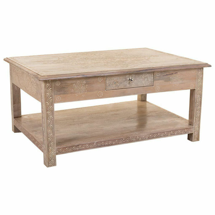 Centre Table Alexandra House Living White Natural Mango wood MDF Wood 60 x 40 x 86 cm