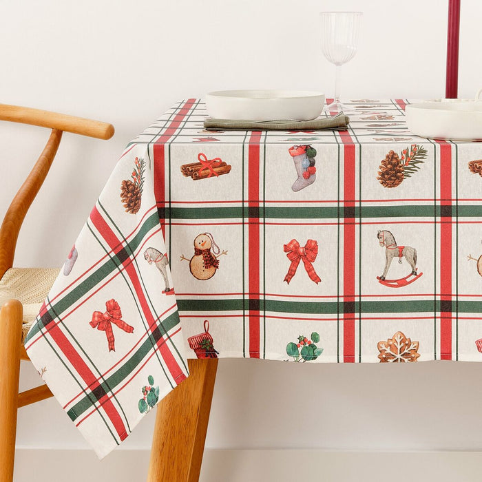 Stain-proof resined tablecloth Belum Scottish Christmas Multicolour 150 x 150 cm