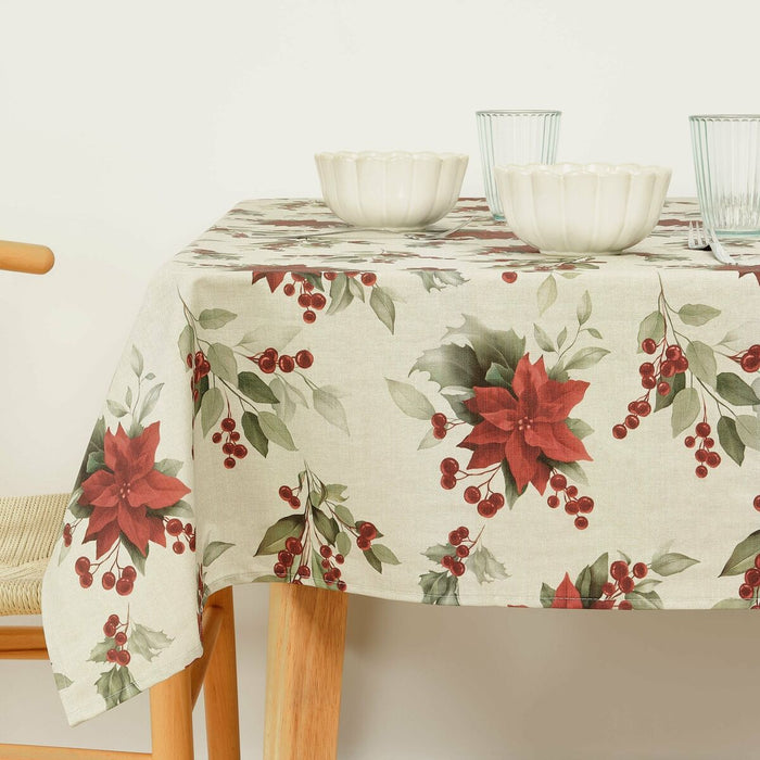 Stain-proof resined tablecloth Belum Christmas Red Green Linen 100 x 150 cm