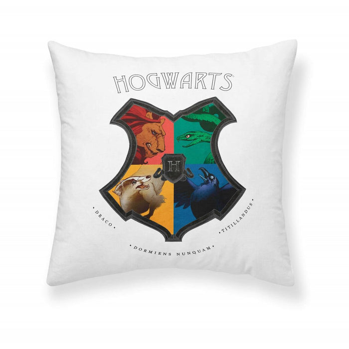 Cushion cover Harry Potter Shields White Multicolour 45 x 45 cm