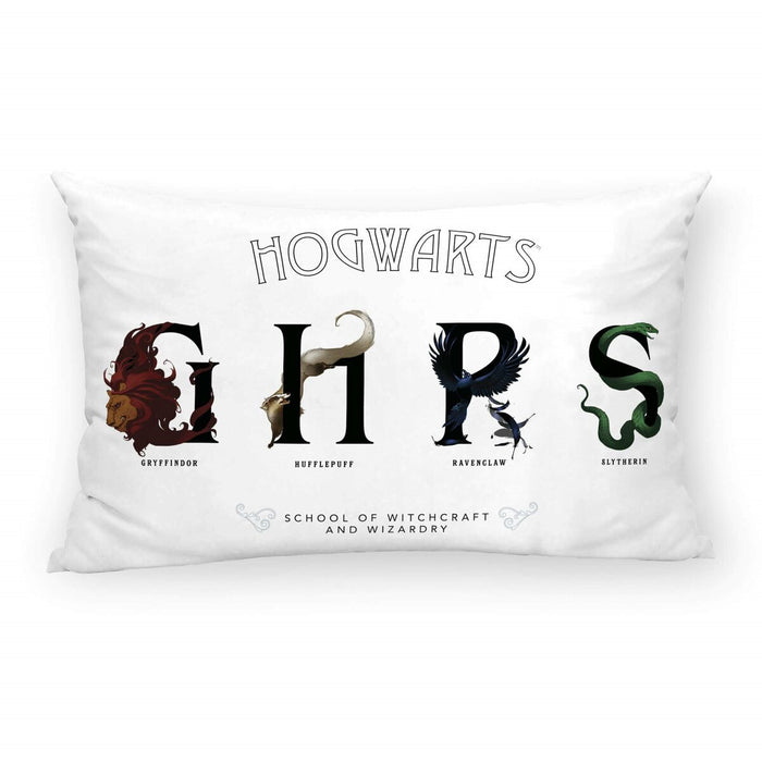 Cushion cover Harry Potter Shields White Multicolour 30 x 50 cm