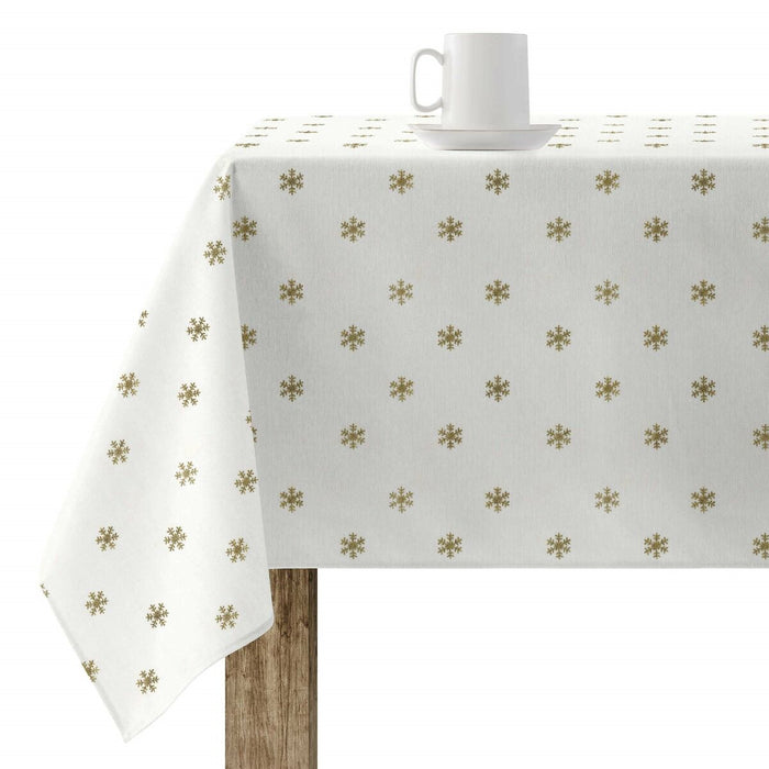 Stain-proof resined tablecloth Belum Snowflakes Gold Multicolour 200 x 150 cm