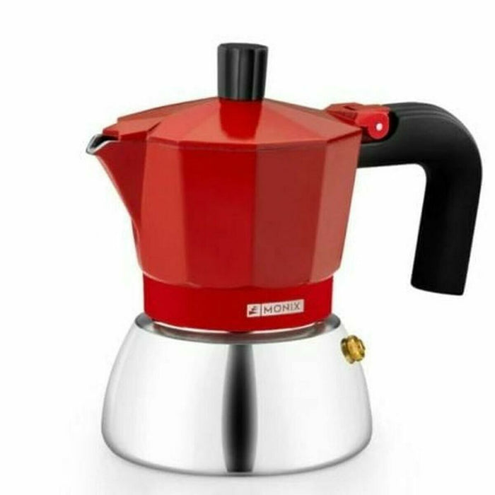 Italian Coffee Pot Monix INOX RED 6T Red Stainless steel 6 Cups