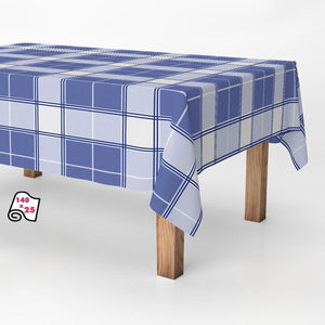 Tablecloth roll Exma Anti-stain Blue Squared Classic 140 cm x 25 m