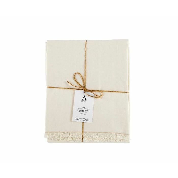 Tablecloth Alexandra House Living Ivory 200 x 1 x 140 cm With tassles