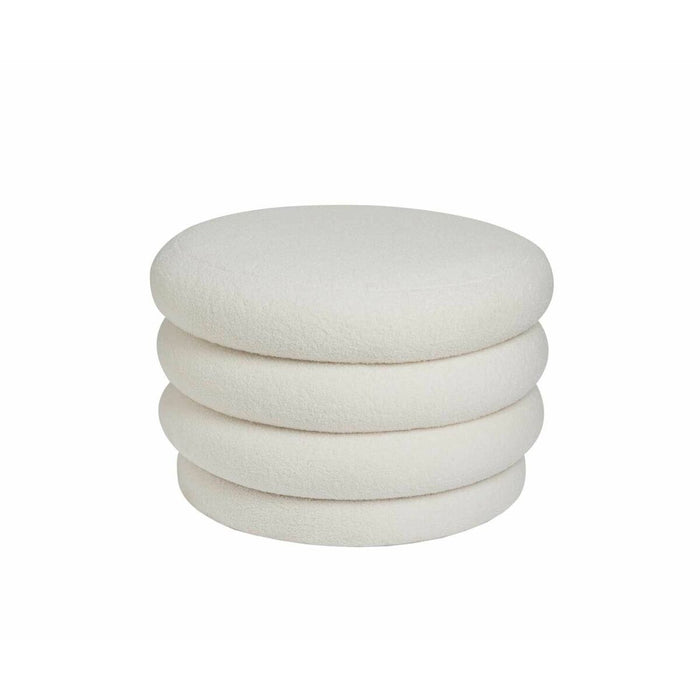 Pouffe Alexandra House Living Bouclé White Polyester 60 x 41 x 60 cm