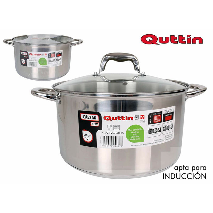 Casserole with lid Quttin 10 L Silver (Refurbished A)