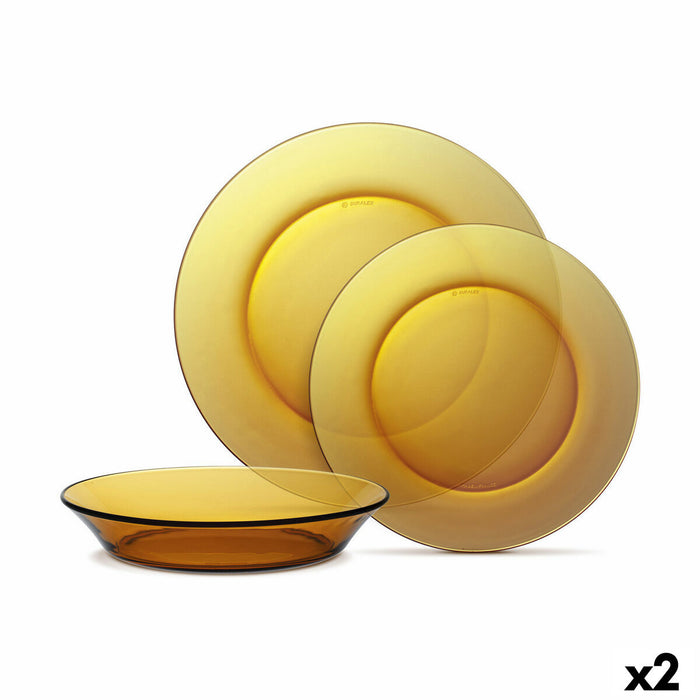 Dinnerware Set Duralex Lys Amber 18 Pieces (2 Units)