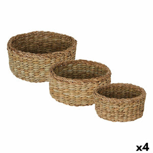 Basket set Privilege Privilege Circular wicker 26 x 11 cm (3 Pieces) (4 Units)