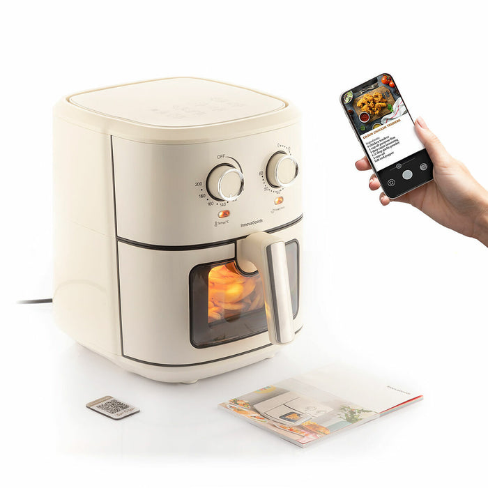 Air Fryer InnovaGoods Cream 1700 W 6,5 L Stainless steel (Refurbished A)