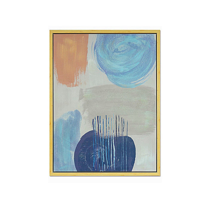 Painting Romimex Blue Canvas Abstract 60 x 80 x 4 cm