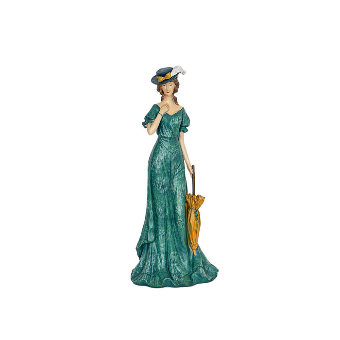 Decorative Figure Romimex Multicolour Resin Lady 16 x 40 x 14 cm