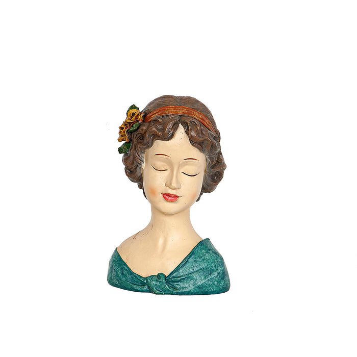 Bust Romimex Multicolour Resin Lady 20 x 29 x 17 cm