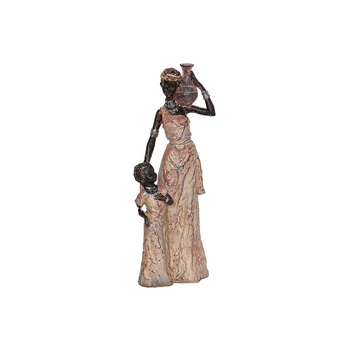 Decorative Figure Romimex Multicolour Resin African Woman Girl 14 x 35 x 9 cm