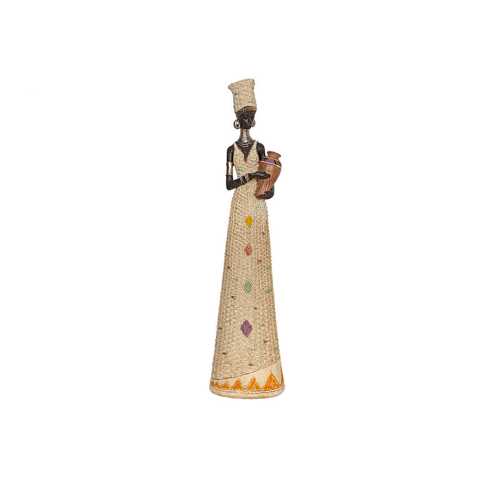 Decorative Figure Romimex Multicolour Resin African Woman Vase 11 x 46 x 9 cm