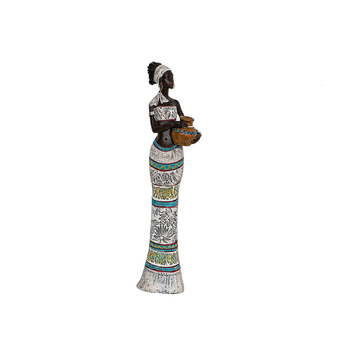 Decorative Figure Romimex Brown Resin African Woman Vase 11 x 41 x 7 cm