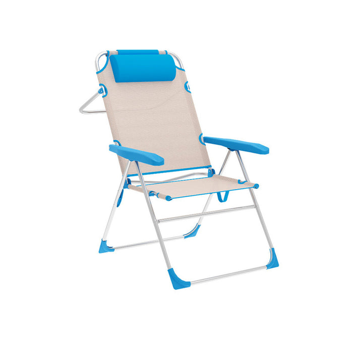 Folding Chair Marbueno Blue Beige 67 x 99 x 66 cm