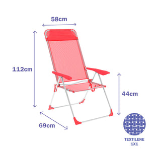 Folding Chair Marbueno Coral 69 x 110 x 58 cm