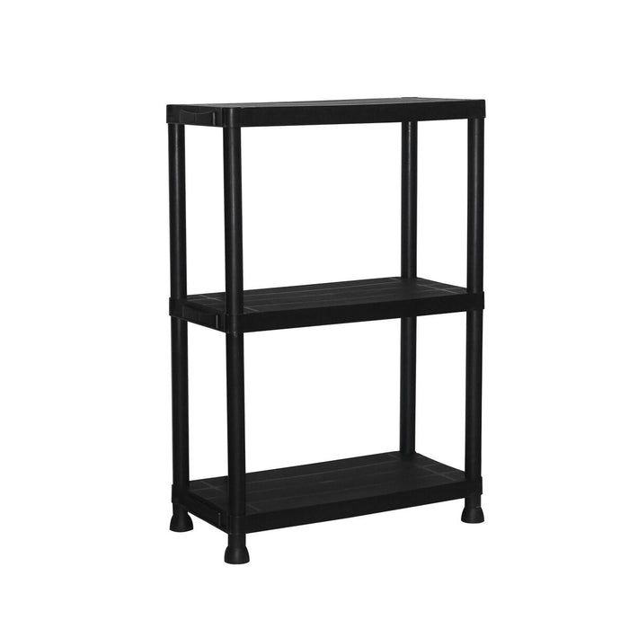 Marbueno Shelf 3 Shelves Black Plastic 61x31x91 cm Garden 10536