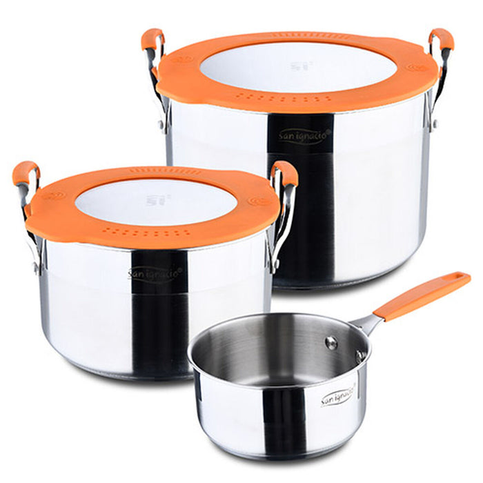 Cookware San Ignacio Compact Black Orange 5 Pieces