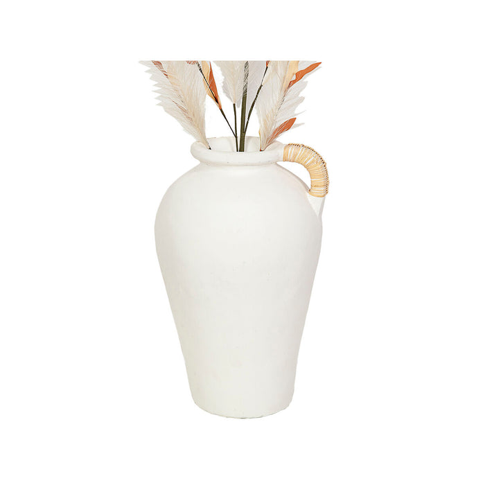 Vase Romimex White Rope Terracotta 27 x 40 x 27 cm With handle