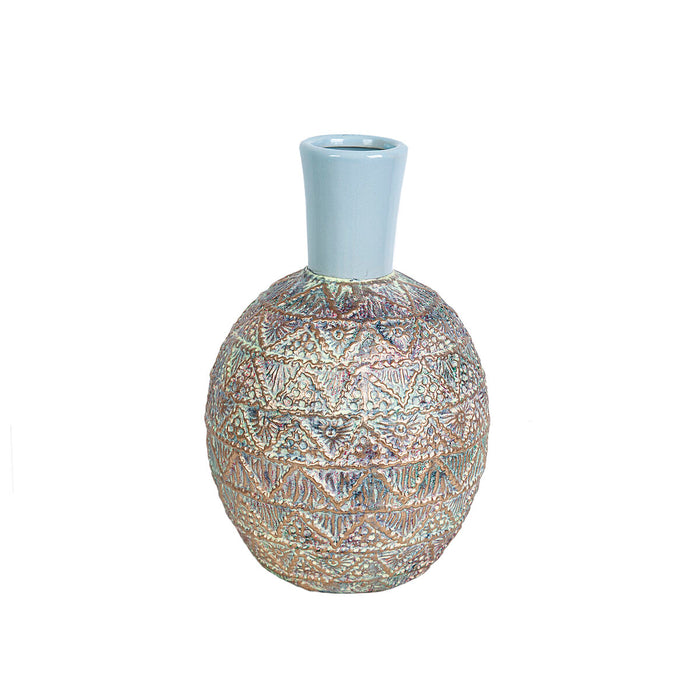 Vase Romimex Beige Ceramic Spherical 19 x 29 x 19 cm 19 x 17 x 19 cm