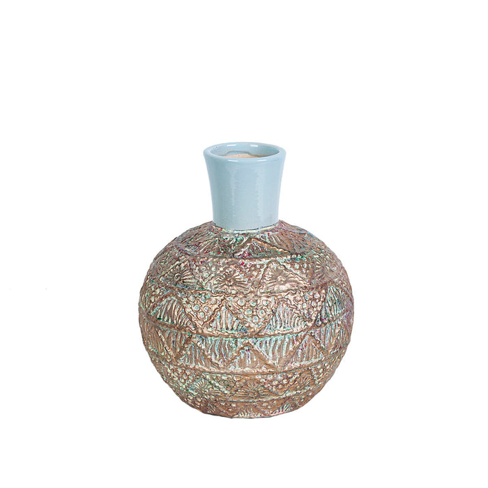 Vase Romimex Beige Ceramic Spherical 18 x 21 x 18 cm 18 x 17 x 18 cm