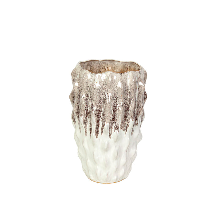 Vase Romimex White Beige Ceramic 21 x 32 x 21 cm